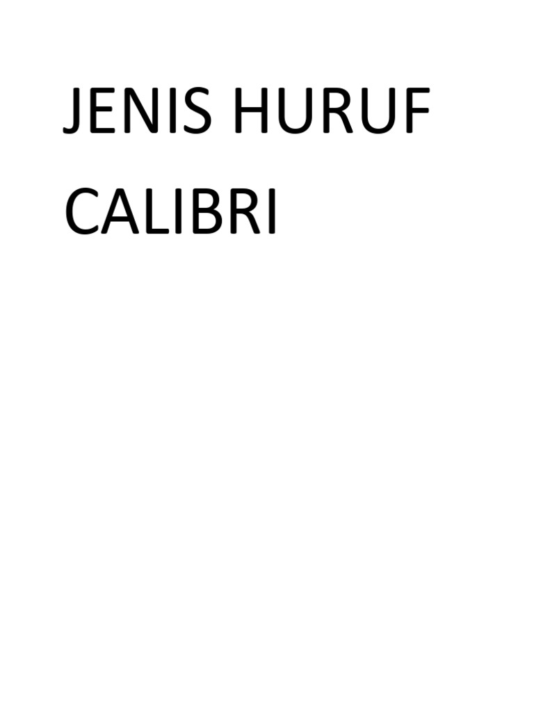 Jenis Huruf Calibri | PDF