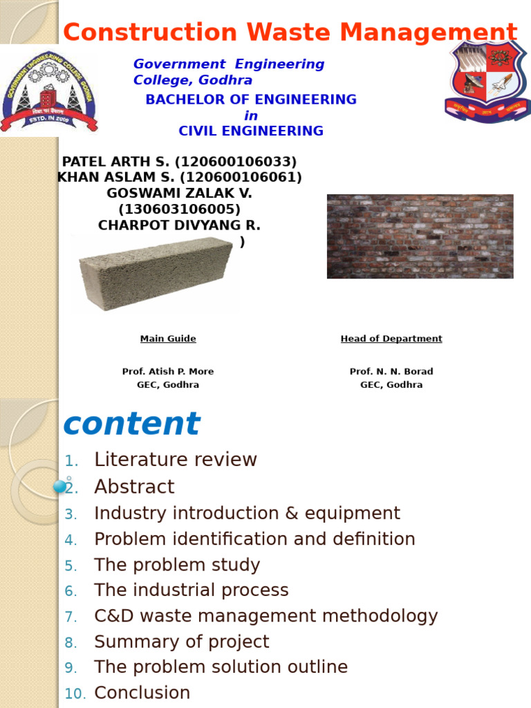 Zalak Presentation | PDF | Construction Aggregate | Waste