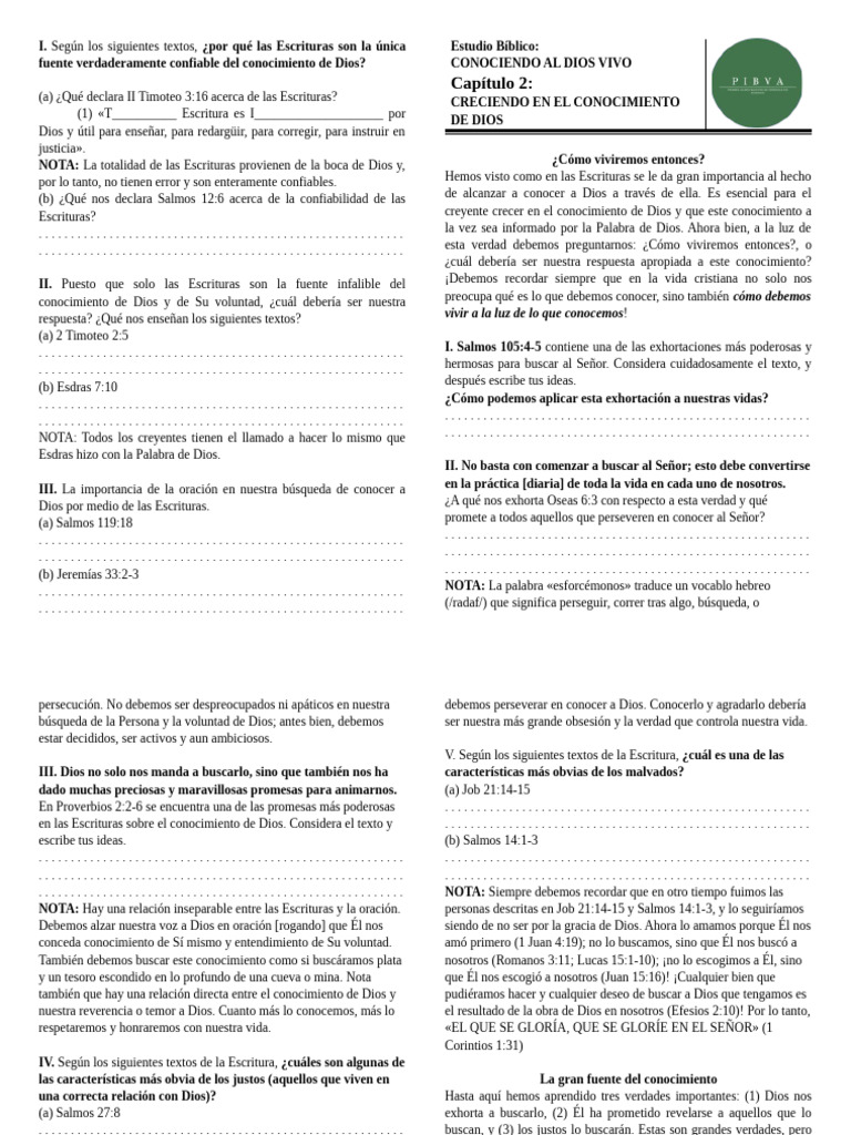 La Escritura: Fuente de Conocimiento de Dios | PDF | Biblia | Conocimiento