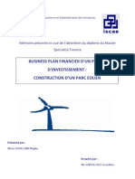 Business plan financier d’un projet d’investissement  construction d’un parc éolien