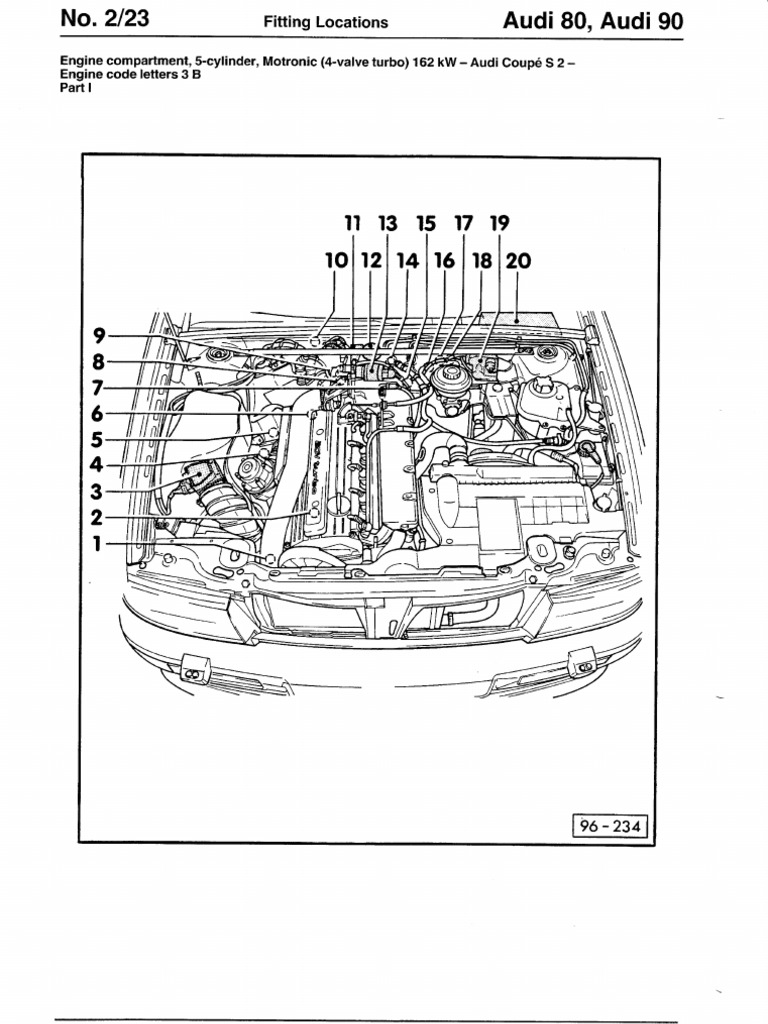 Audi 80 Engine Bay Fitting Locations | PDF