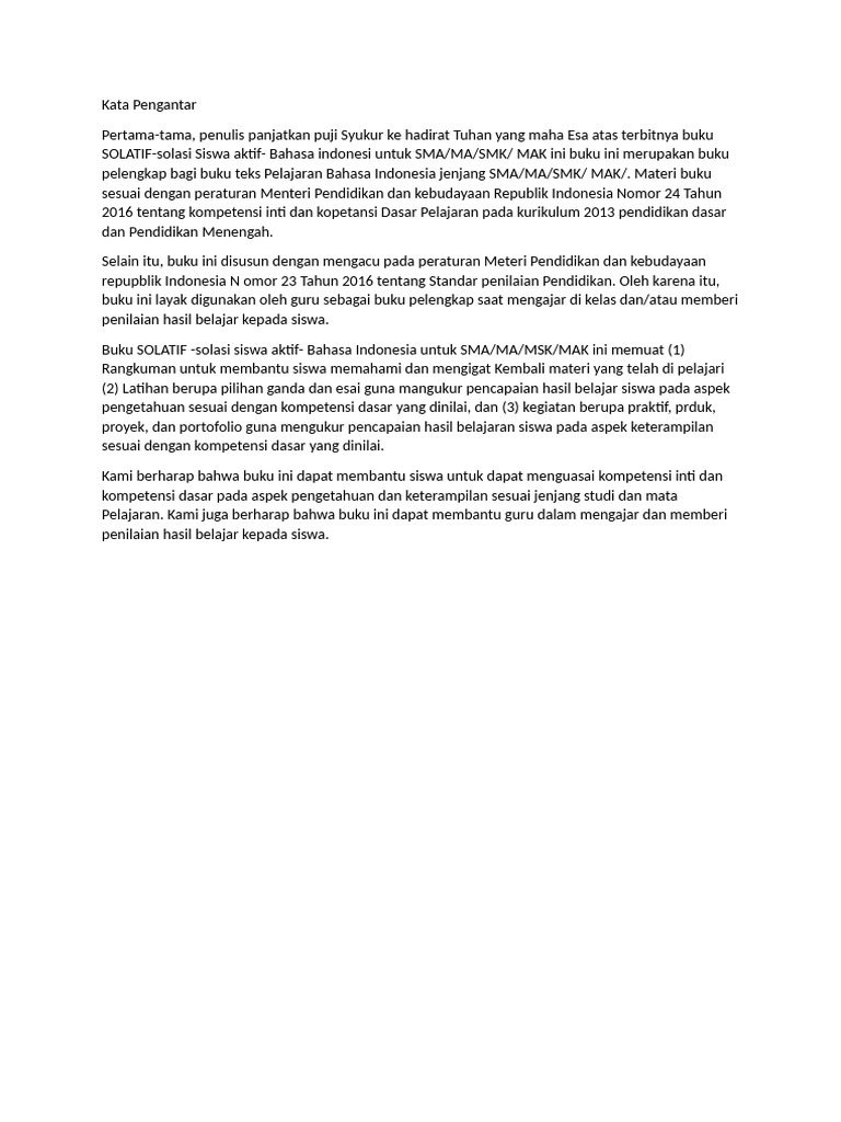 Buku SOLATIF: Panduan Bahasa Indonesia SMA | PDF