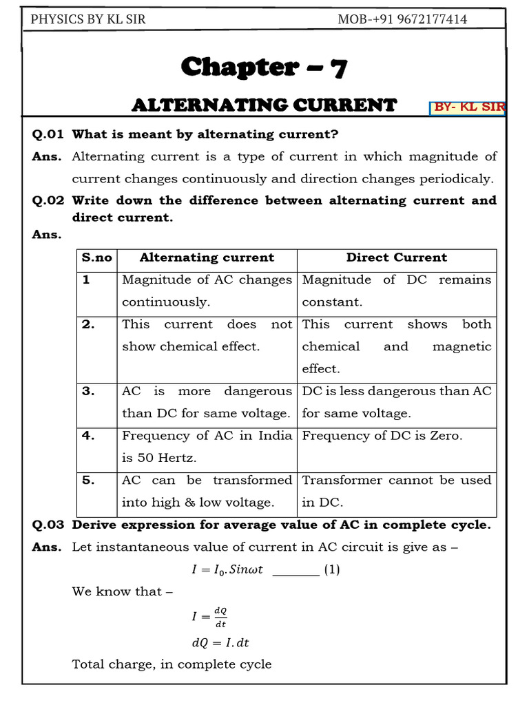 Understanding Alternating Current Basics | PDF | Inductor | Transformer