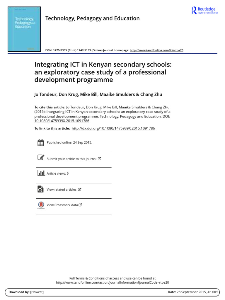 Integrating ICT in Kenyan Secondary Scho | PDF | Educational Technology ...