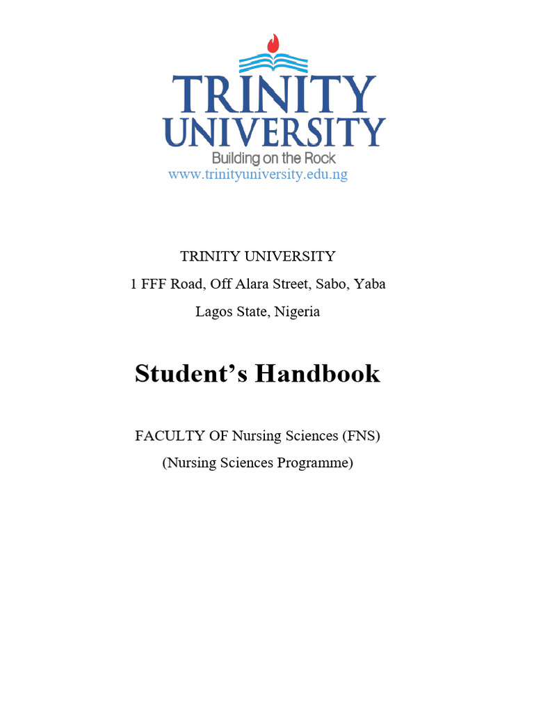 Trinity University Nursing Handbook | PDF | Metabolism | Nursing