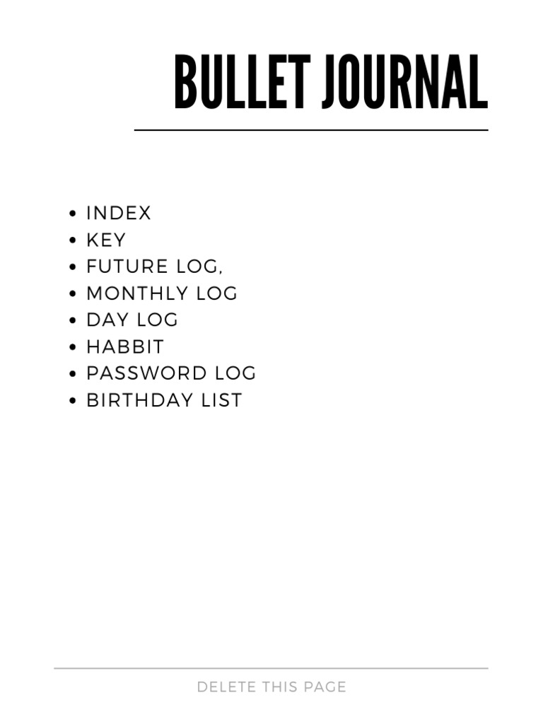 2023 Minimalist Bullet Journal Guide | PDF
