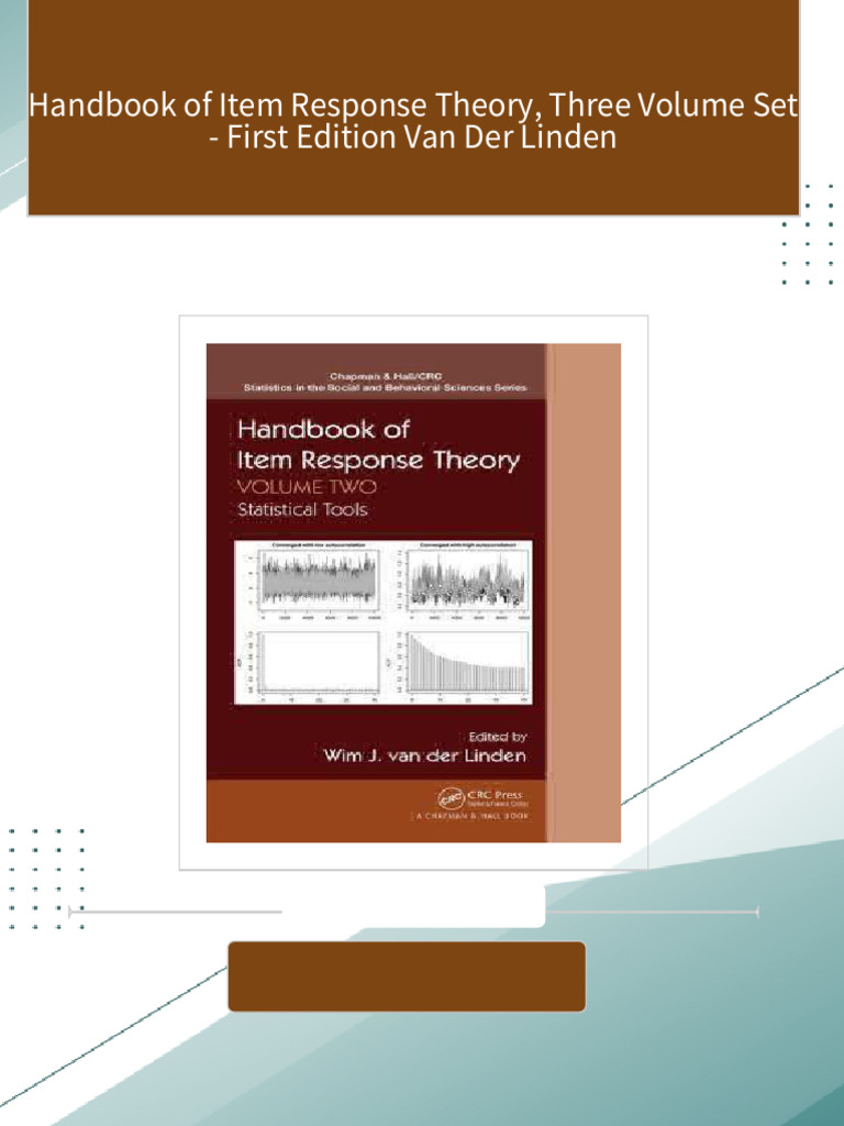 希少Handbook of Item Response theory 3冊セット Amazon.com: Handbook of Item Response Theory: Three Volume