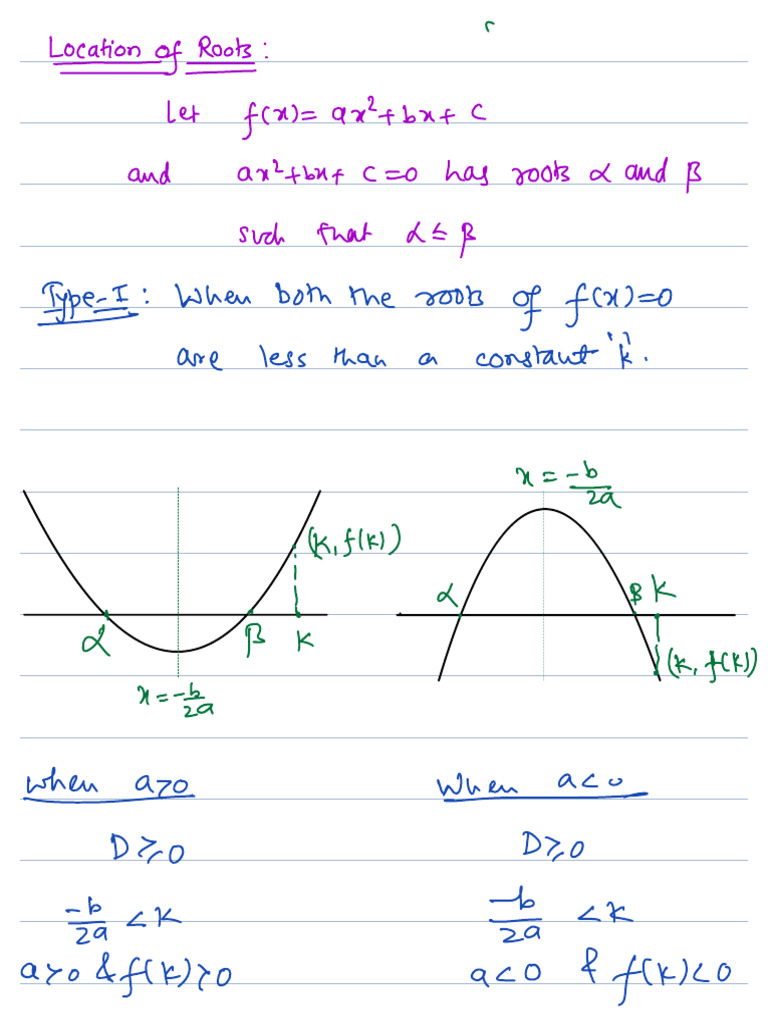 Conditions for Quadratic Roots Analysis | PDF | Zero Of A Function ...