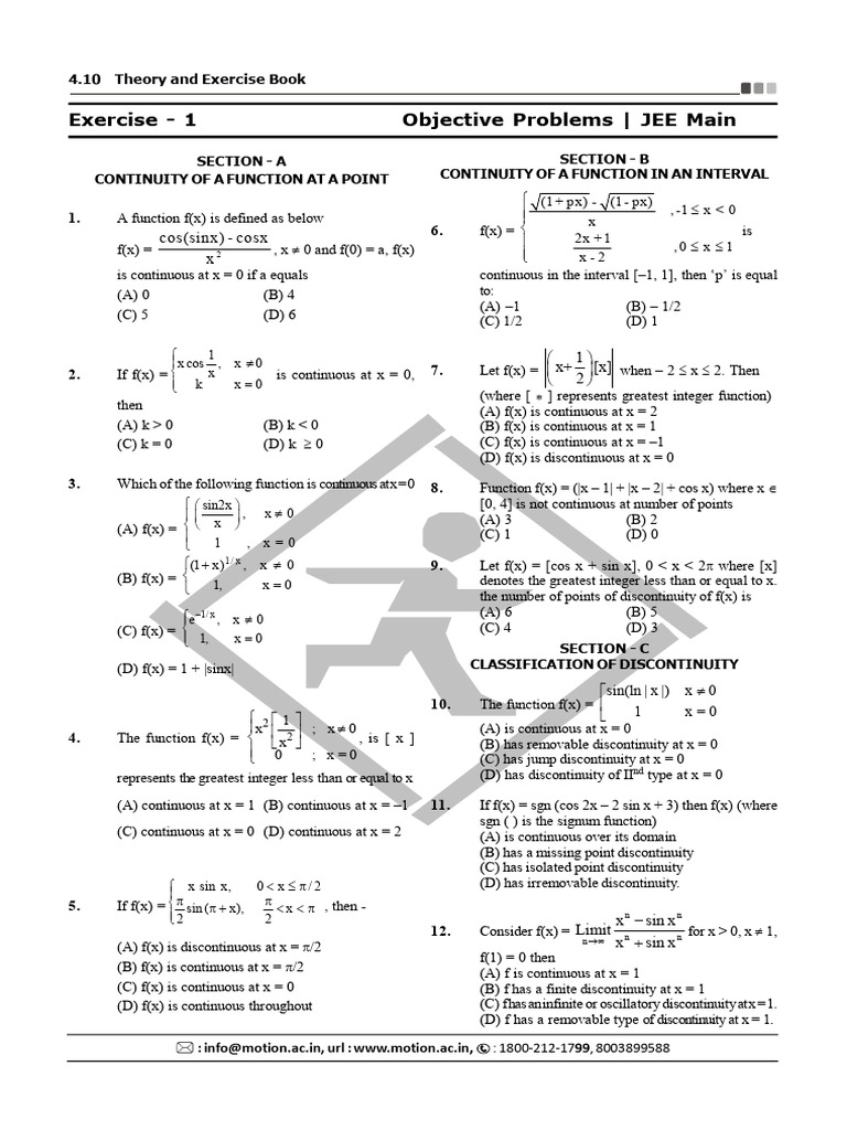 Discontinuity Points of Functions | PDF | Continuous Function ...
