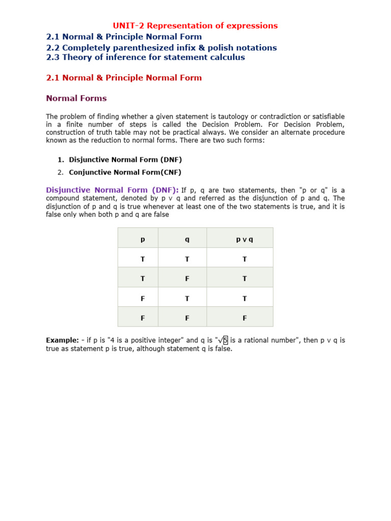 Logic Expressions: Normal Forms & Inference | PDF | Logic | Argument