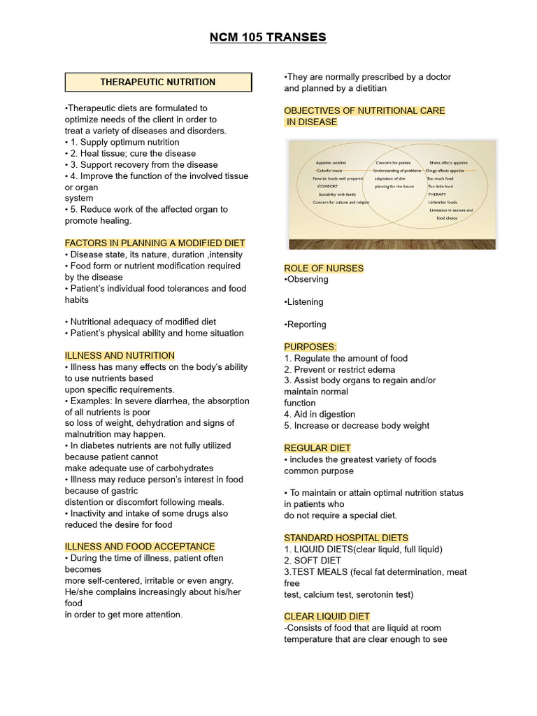 NCM 105 TRANSES Finals | PDF | Fat | Intravenous Therapy