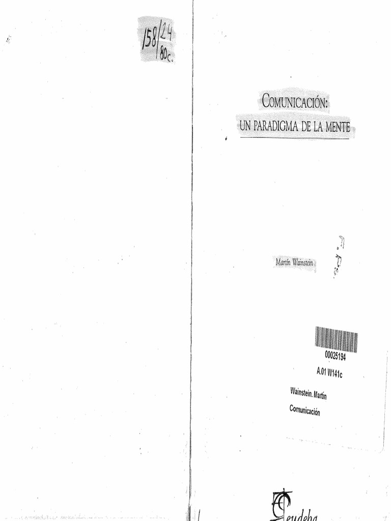 Wainstein, M. Comunicación. Un Paradigma de La Mente | PDF