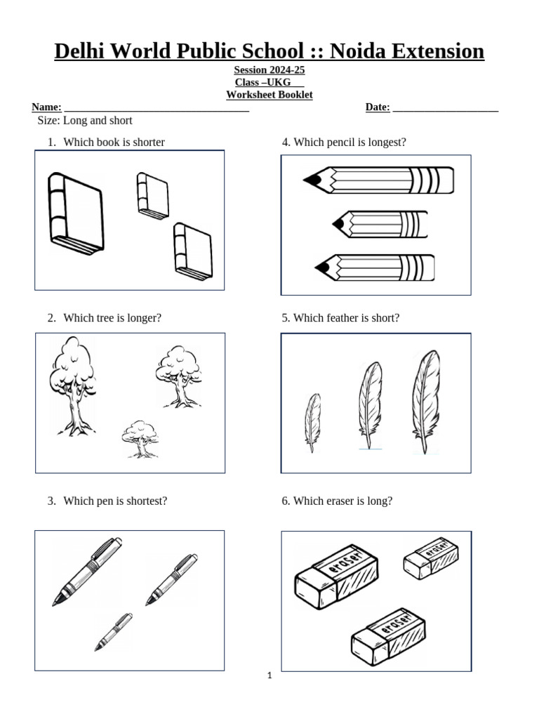 UKG Worksheet Booklet 2024-25 | PDF