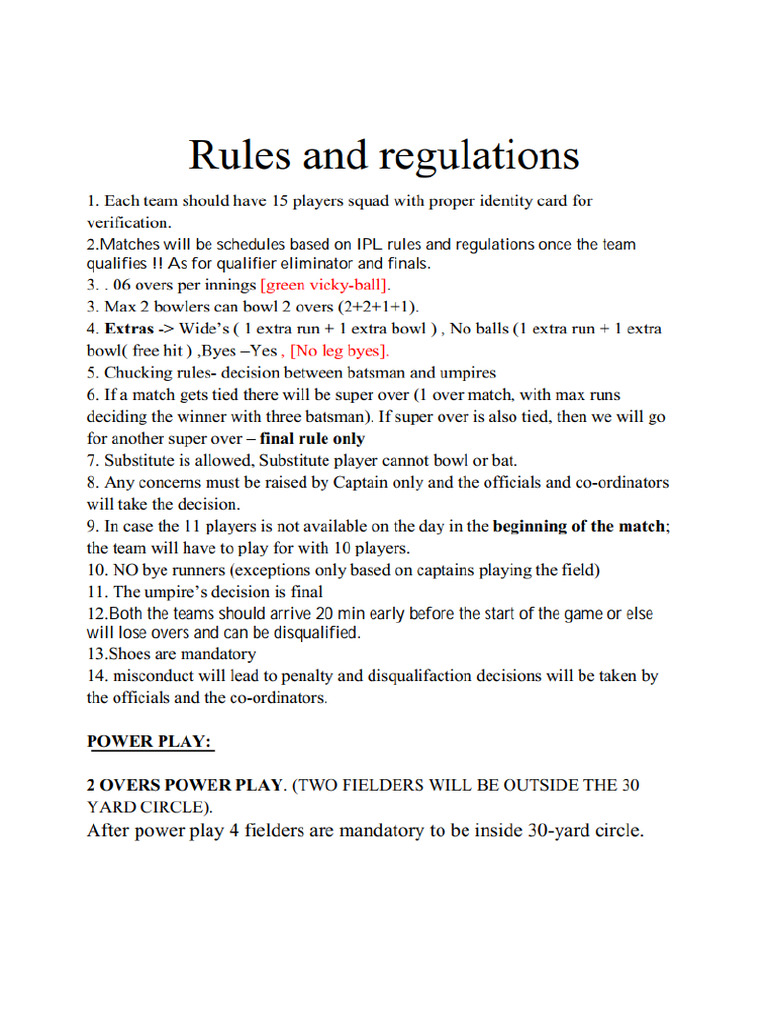 Cricket Rules 2 | PDF