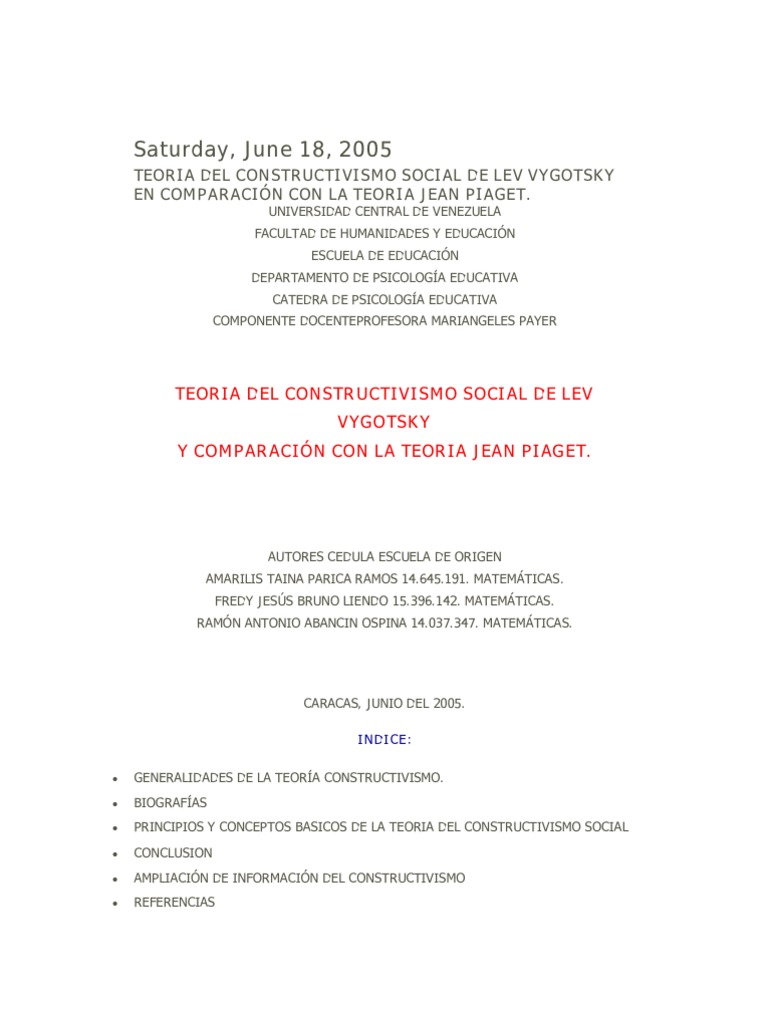 Biografía de Jean Piaget | PDF | Constructivismo (filosofía de la ...