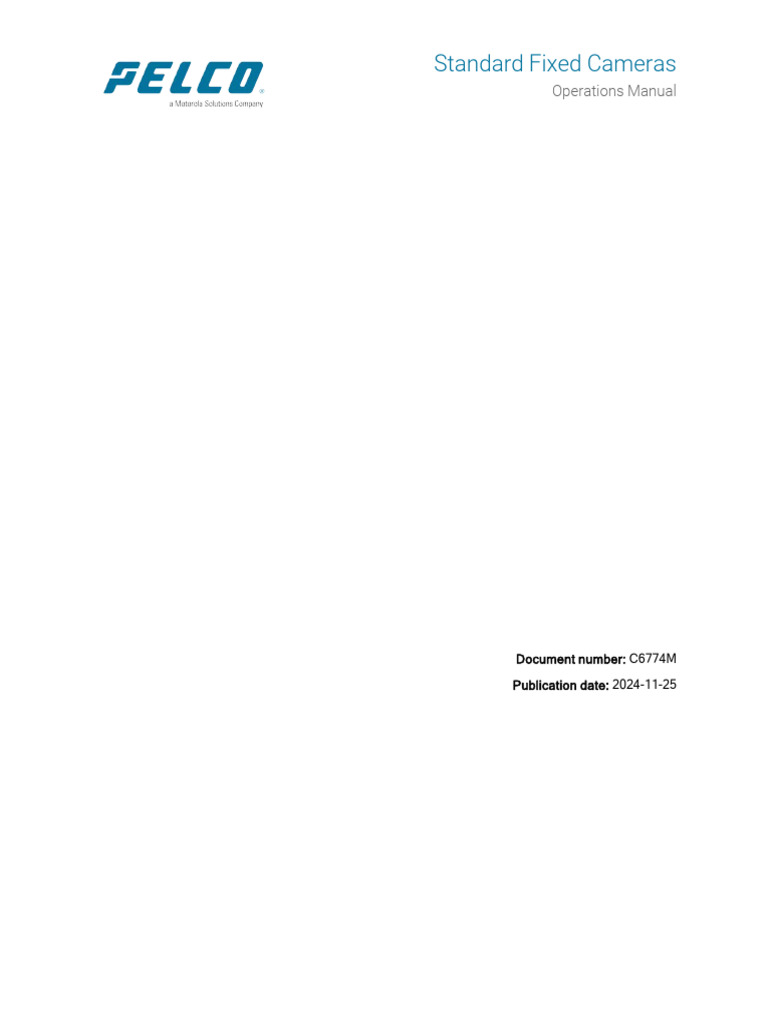 Pelco Standard Fixed Operations Manual en | PDF | Internet ...