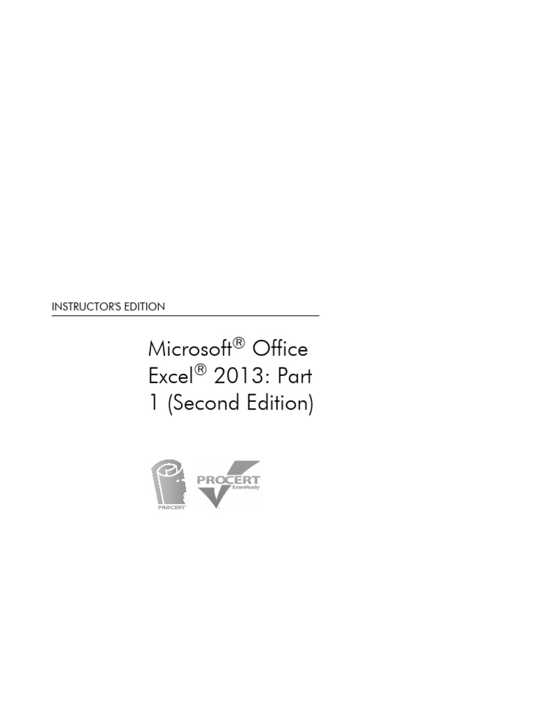 Excel 2013 Instructor's Edition Guide | PDF | Microsoft Excel | Spreadsheet