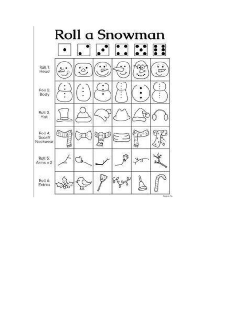 Roll a snowman pdf