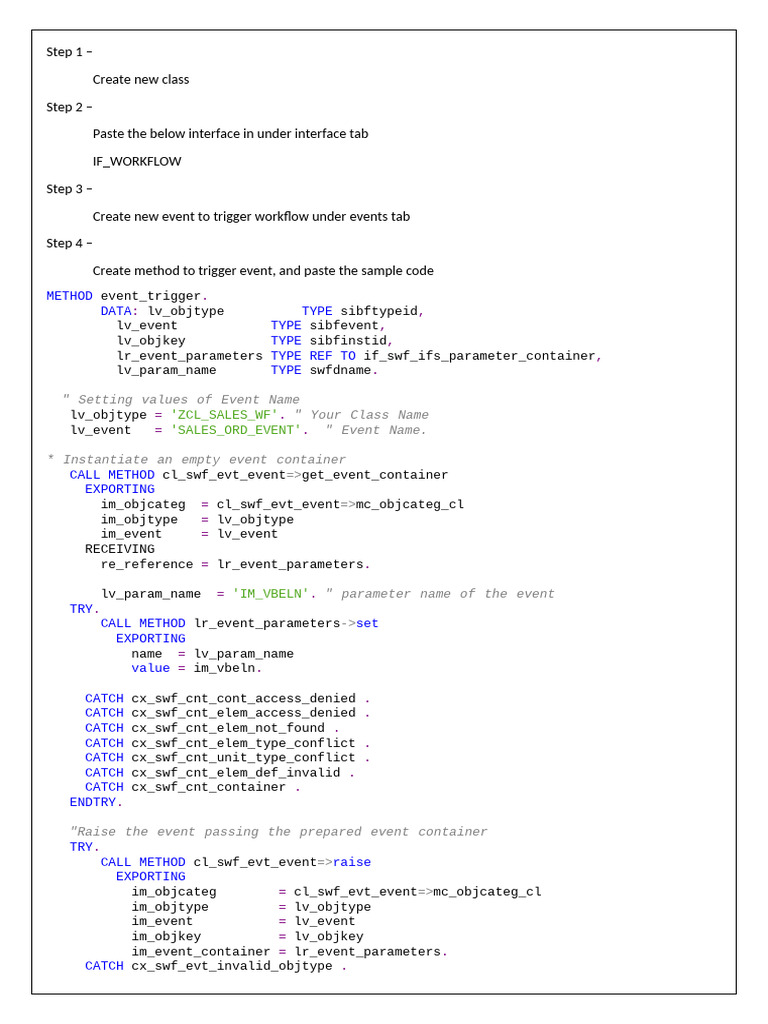SAP Workflow Event Trigger Guide | PDF | Software | Computer Science