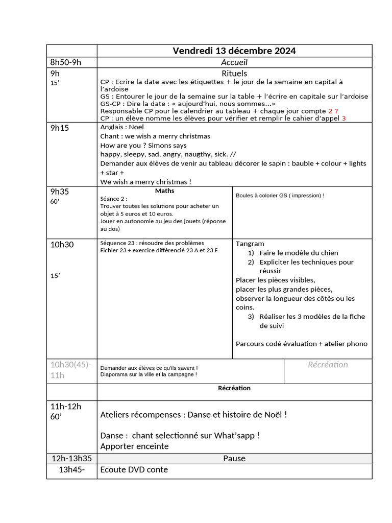 Programme Scolaire Du 13 D cembre 2024 PDF