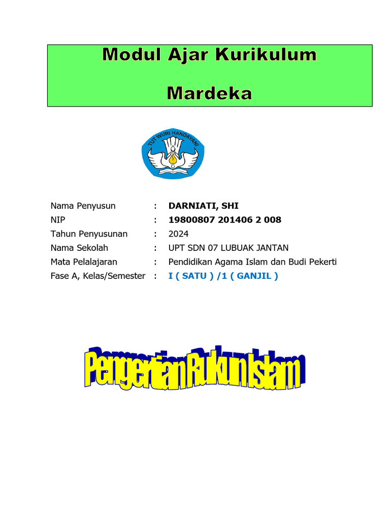 Modul Rukun Islam Kelas 1 | PDF