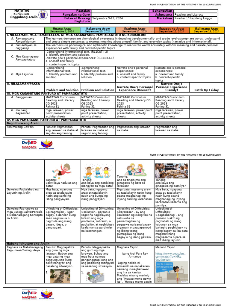 g1 q1 DLL Week 7 RL | PDF