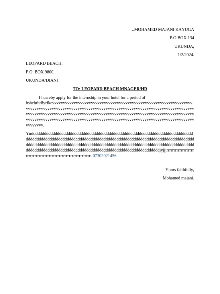 Internship Application for Leopard Beach | PDF