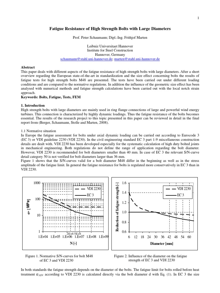 Fatigue Analysis of Large Diameter Bolts | PDF | Fatigue (Material ...