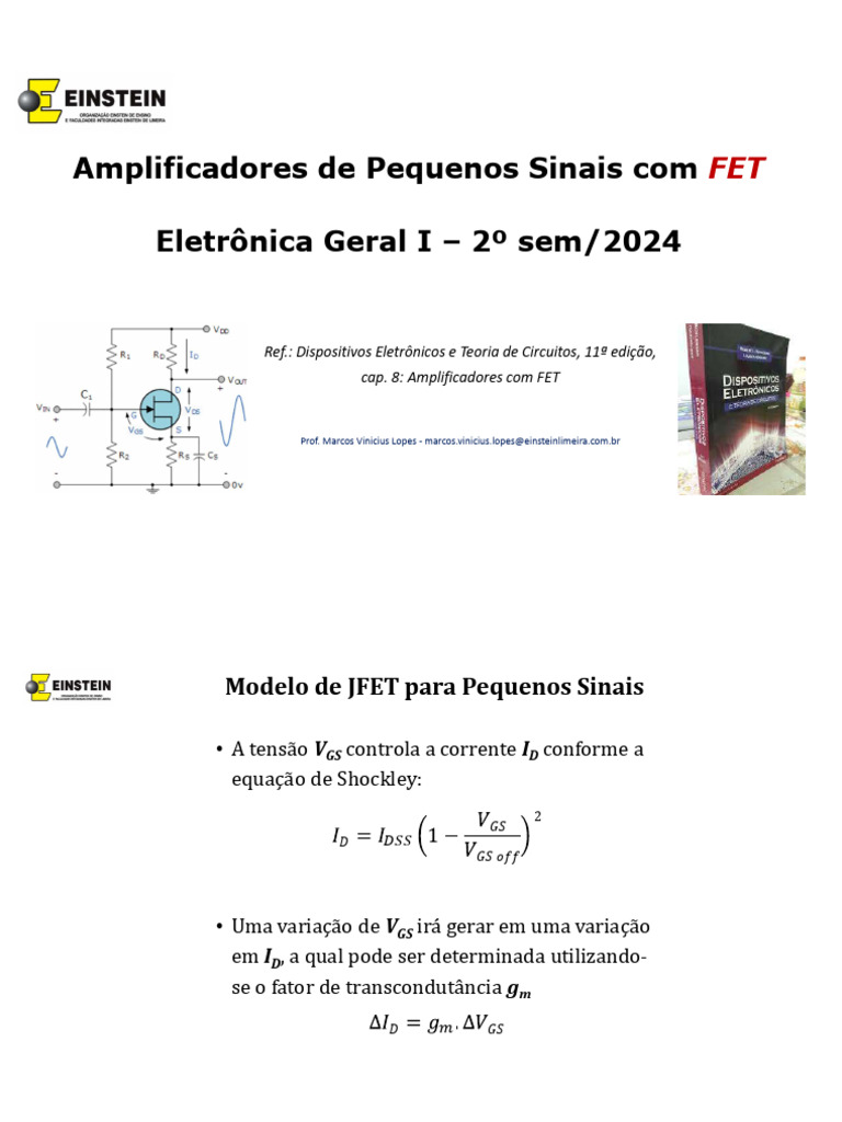 Amplificadores FET: Teoria e Cálculos | PDF | Impedância elétrica ...