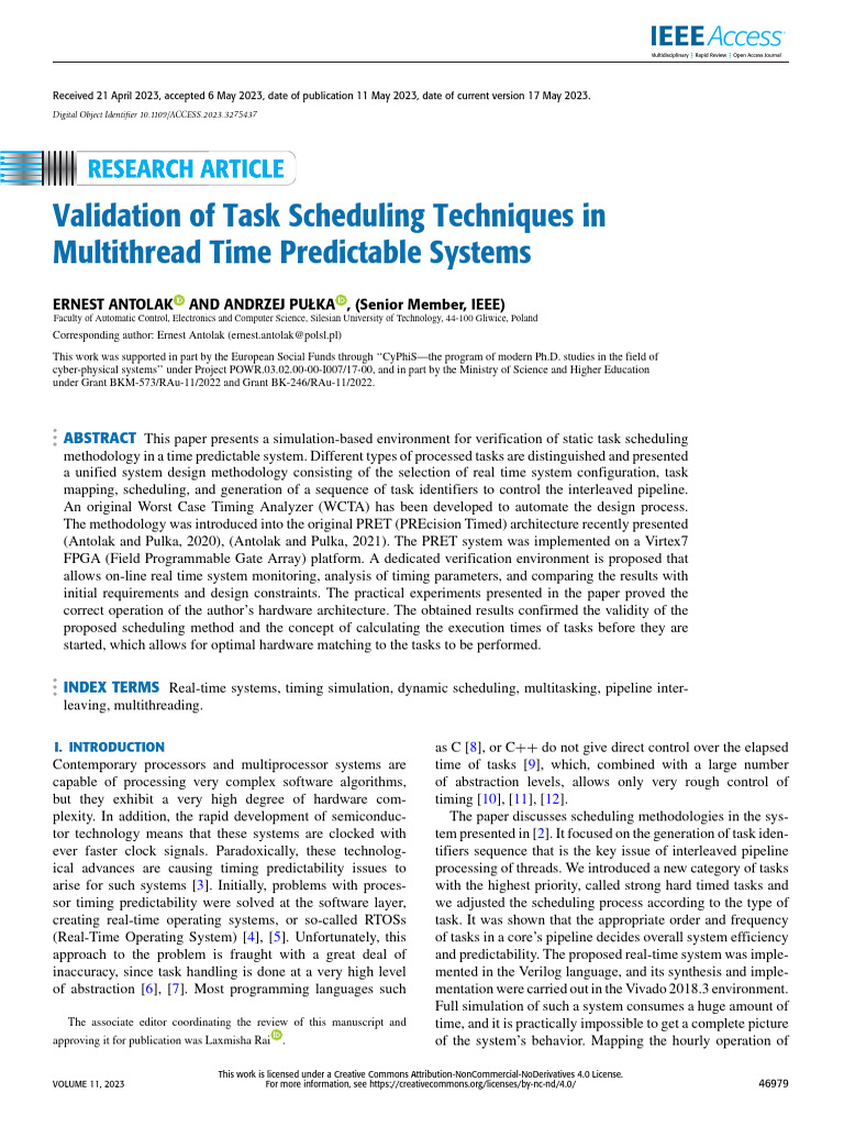 Task Scheduling in Predictable Systems | PDF | Thread (Computing ...