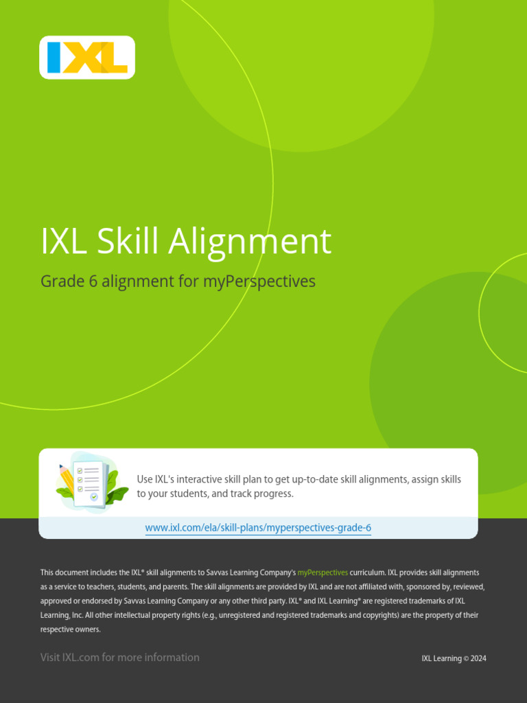 IXL Skill Alignment for Grade 6 | PDF | Adjective | Word