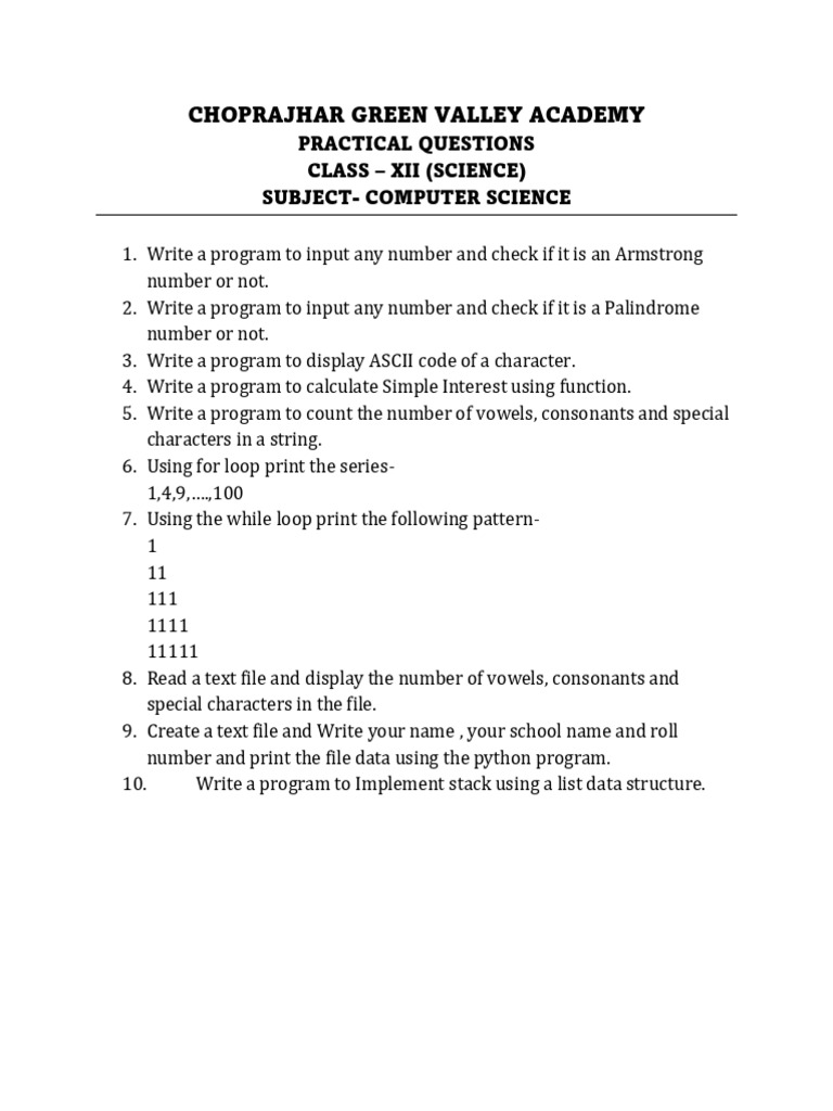 Practical File CS | PDF