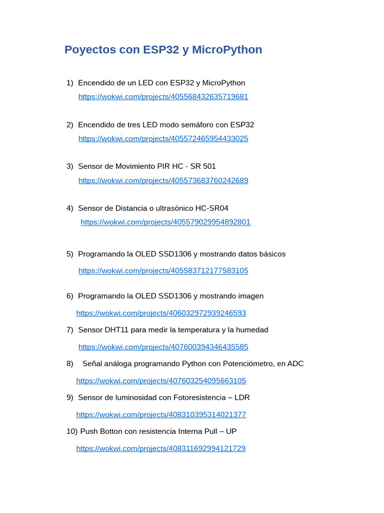 Proyectos ESP32 con MicroPython | PDF
