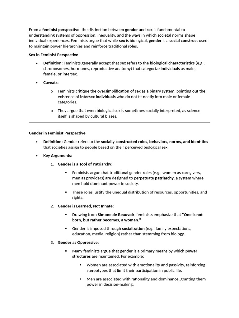 From A Feminist Perspective | PDF | Gender | Gender Studies
