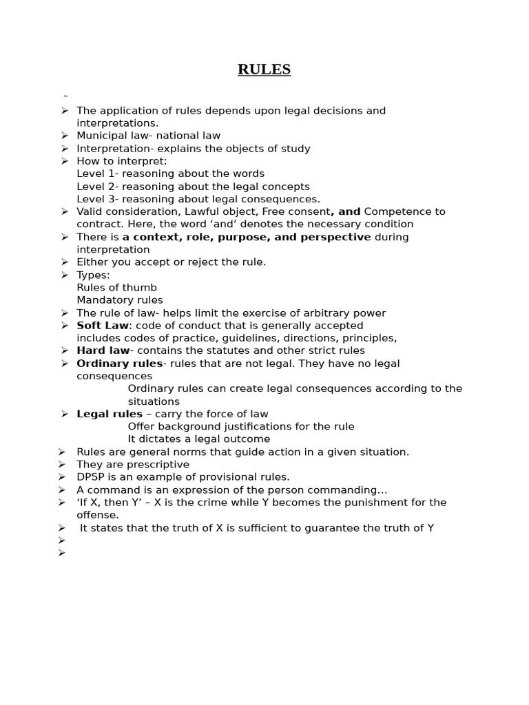 Understanding Legal Rules and Interpretations | PDF