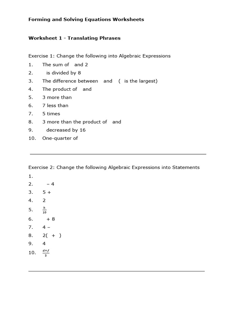 Solving-Equations-2-Worksheets-Pack | PDF | Algebra | Mathematical Concepts