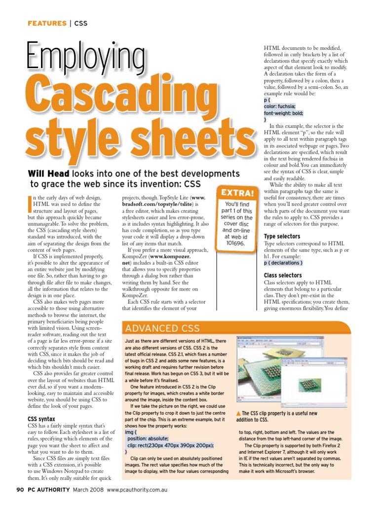 Cascading Style Sheets: Employing | PDF | Cascading Style Sheets | Html ...