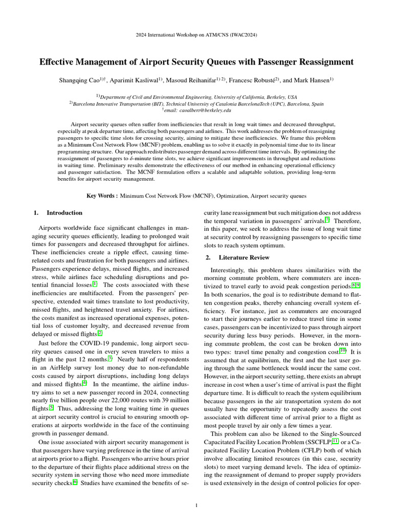 Optimize Airport Security Queues | PDF | Applied Mathematics