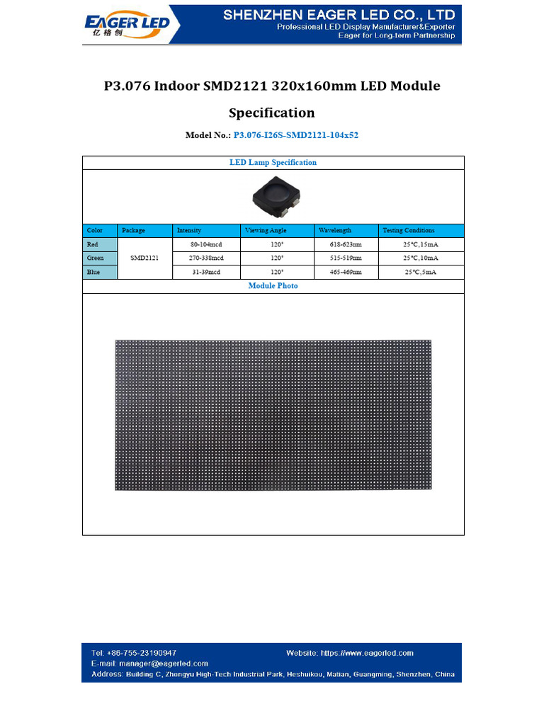 LED Module Specs for Installers | PDF