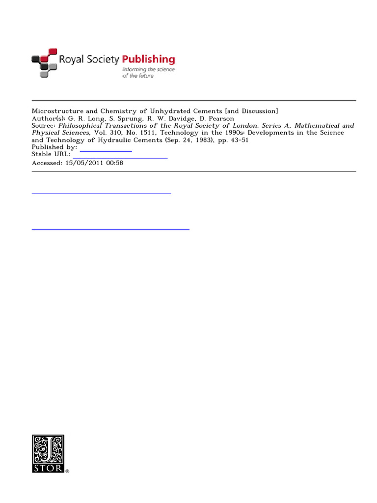 Microstructure and Chemistry of Unhydrated Cements | PDF | Cement ...