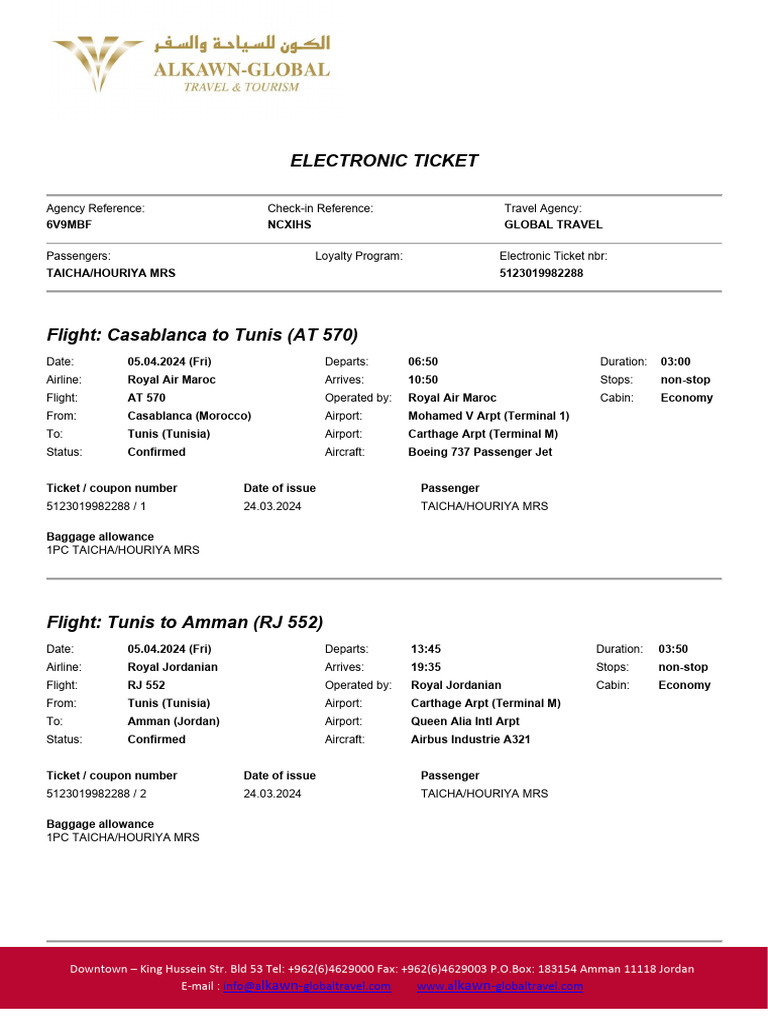 Flight Itinerary for Taicha Houriya | PDF | Aircraft | Civil Aviation