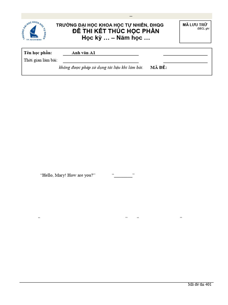 A1 English Test Sample Questions | PDF | Bed