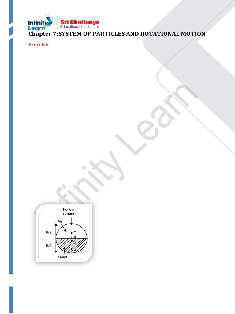 Centre of Mass and Rotational Motion Exercises | PDF | Rotation Around ...