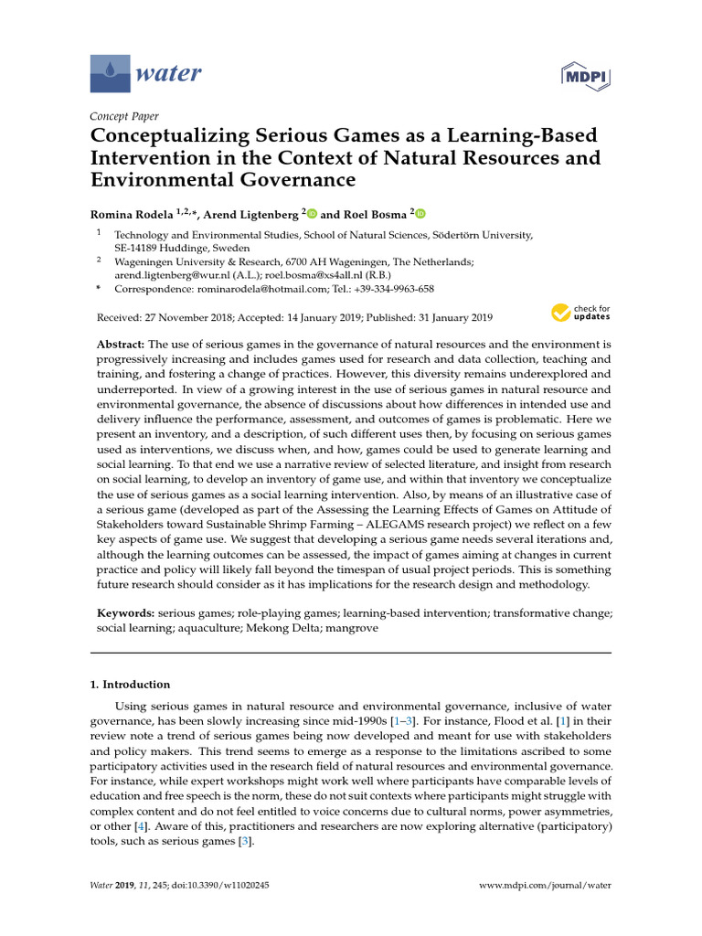 Conceptualizing Serious Games as a Learning-Based Intervention in the ...