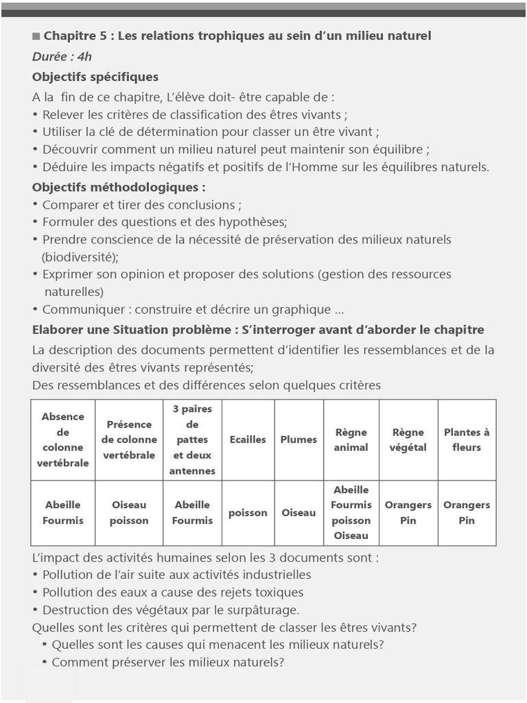 Classification des êtres vivants en SVT | PDF | Plantes | Tortue