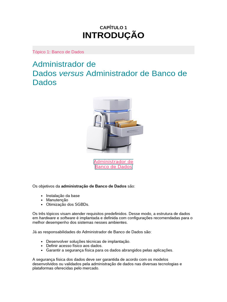 Gestão de Banco de Dados Mestre | PDF | Microsoft SQL Server | Bancos ...