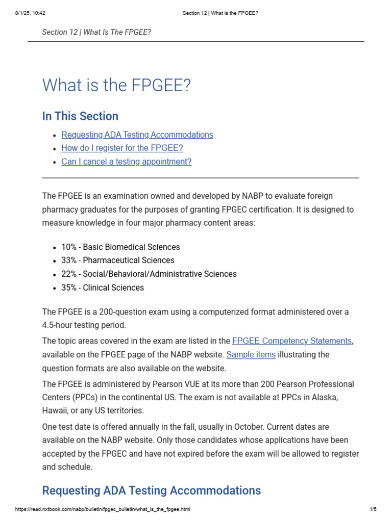 Section 12 - What Is The FPGEE | PDF | Americans With Disabilities Act ...