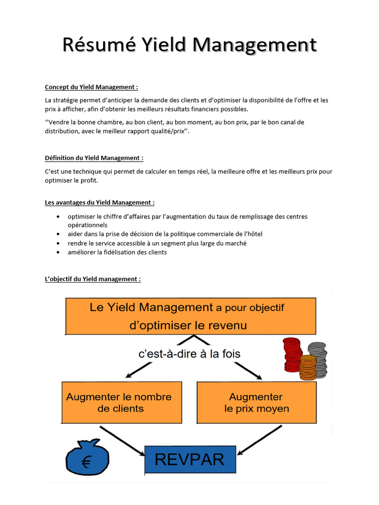 Stratégies de Yield Management en Hôtellerie | PDF