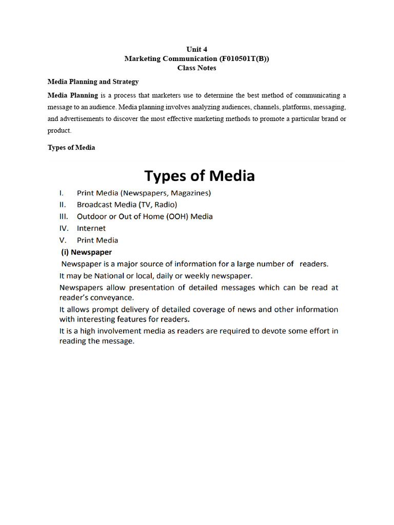 Media Planning and Strategy Guide | PDF | Advertising | Marketing