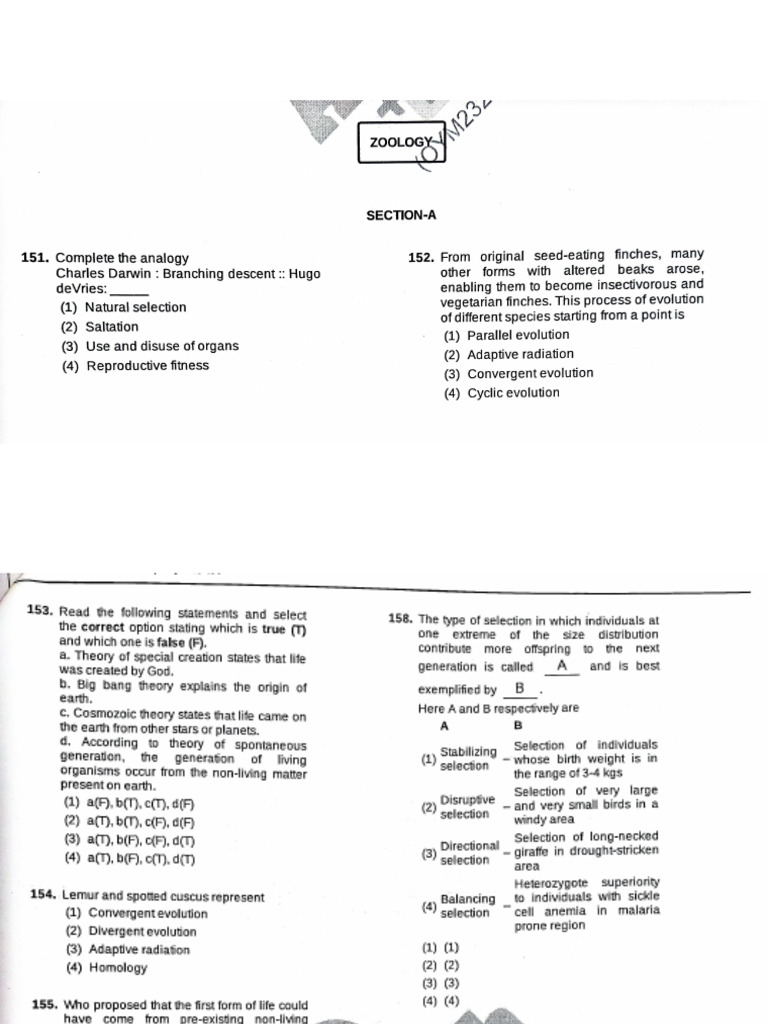 Evolution Practice Questions | PDF